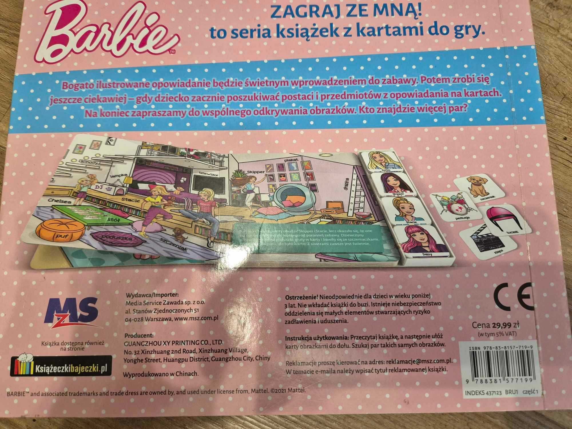 Barbie książka memos gra puzzle zestaw