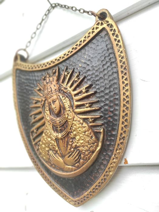 Stary duży  Ryngraf Herb Matka Boska Ostrobramska