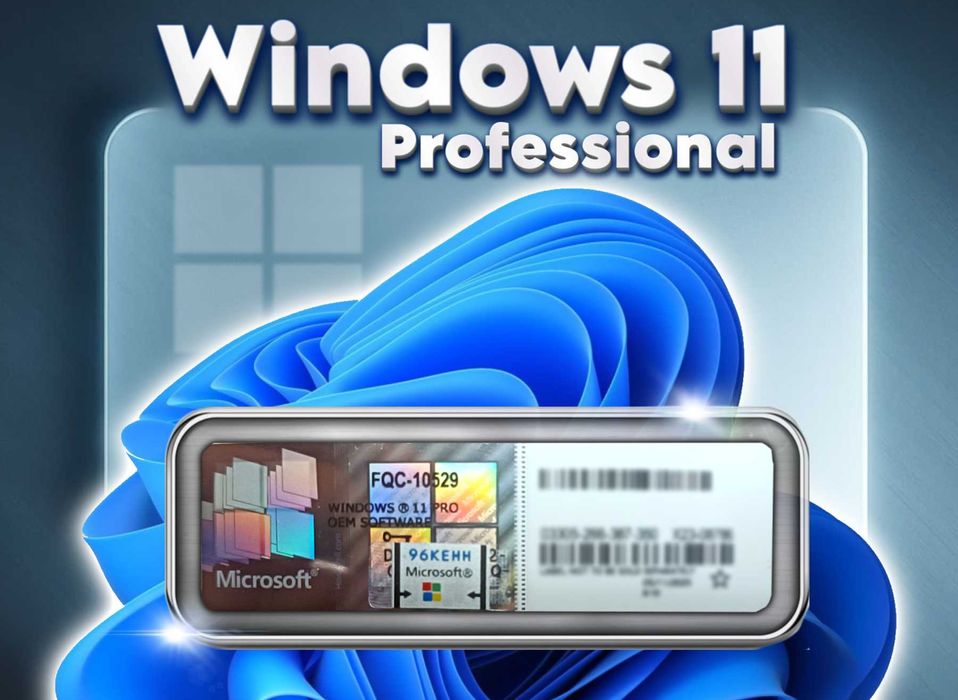 Windows 11 Professional Pro Naklejka COA Klucz Licencja
