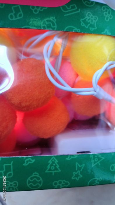Lampki 40 LED kulki kolor żółty pomarańczowy różowy