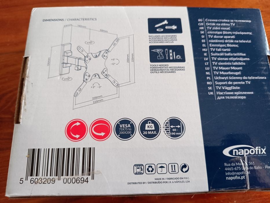 Suporte parede novo até 43"