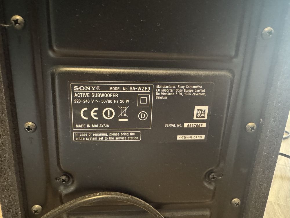 Sound bar HT-ZF9 + subwoofer + pilot