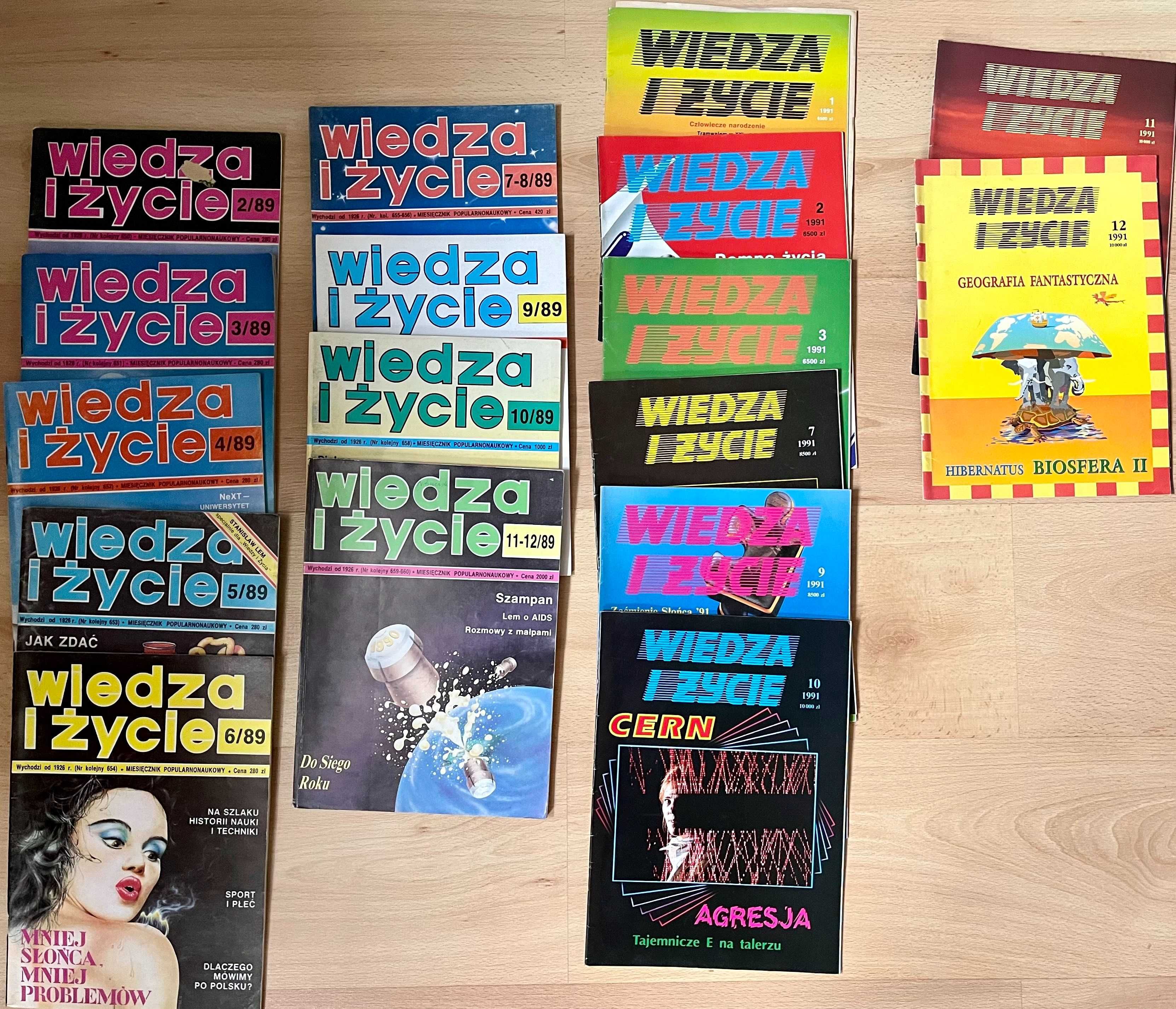 Wiedza i Życie różne wydania 1989 i 1991
