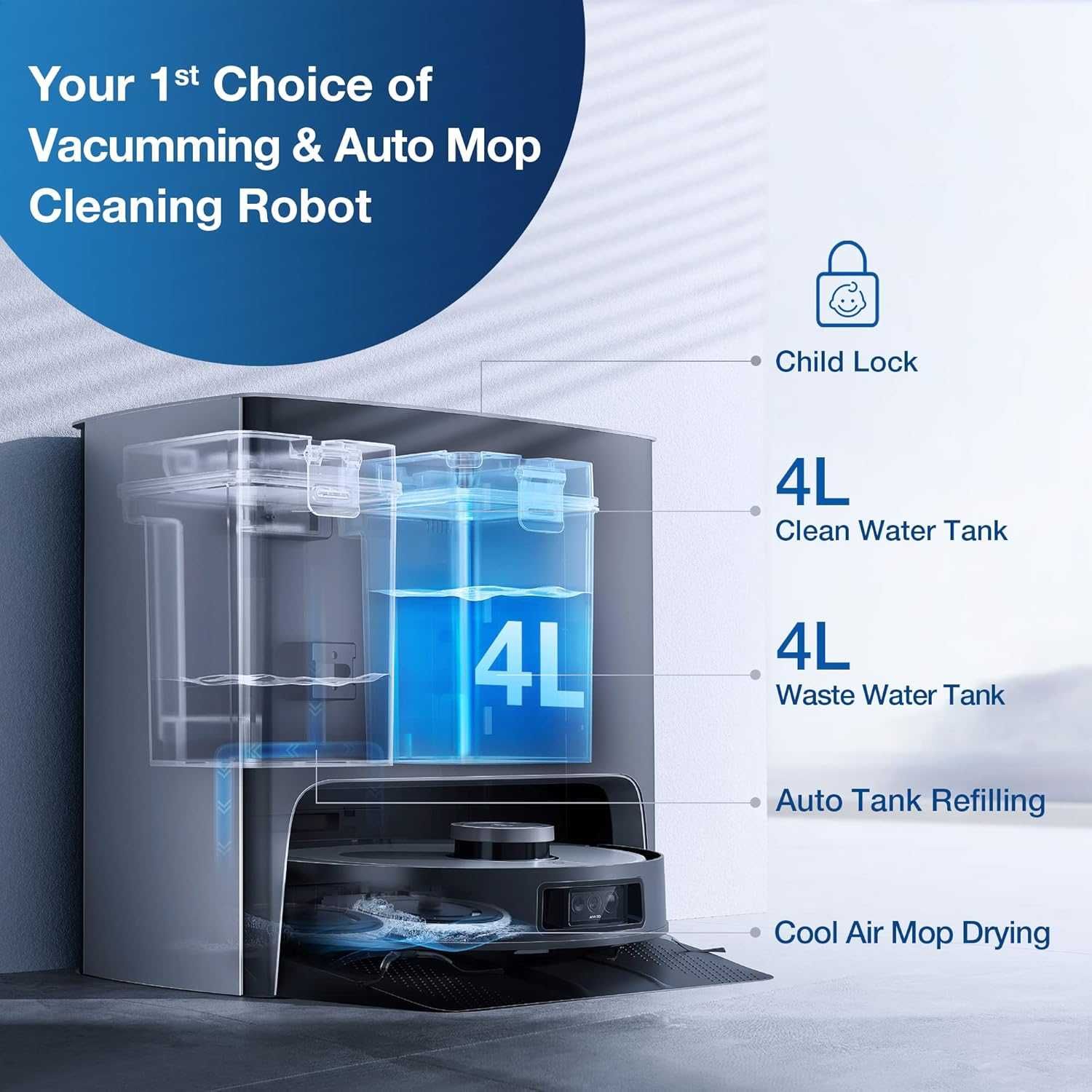 ECOVACS DEEBOT X1 Turbo robot odkurzający 5000 Pa ze stacją