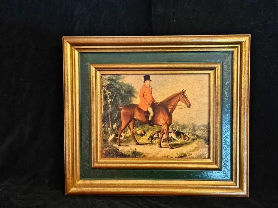 Conjunto de 5 quadros equestres