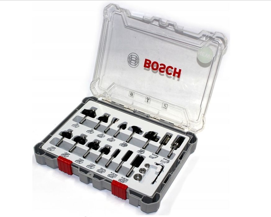 Zestaw Frezów 15 Szt. Mix Uchwyt 6Mm Bosch