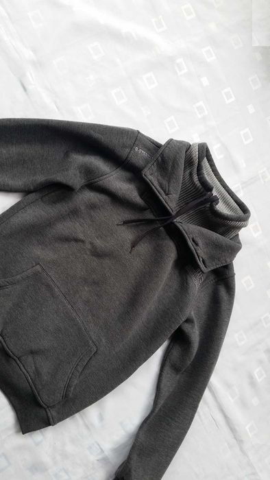 G Star Raw szara bluza polar golf kangurka