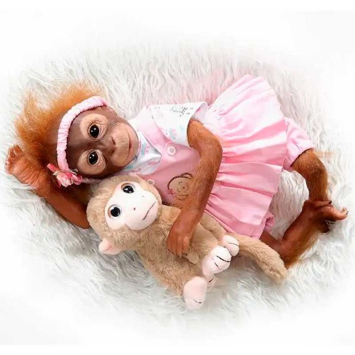 М'яконабивна Лялька Реборн Мавпа Бінго 52 см
