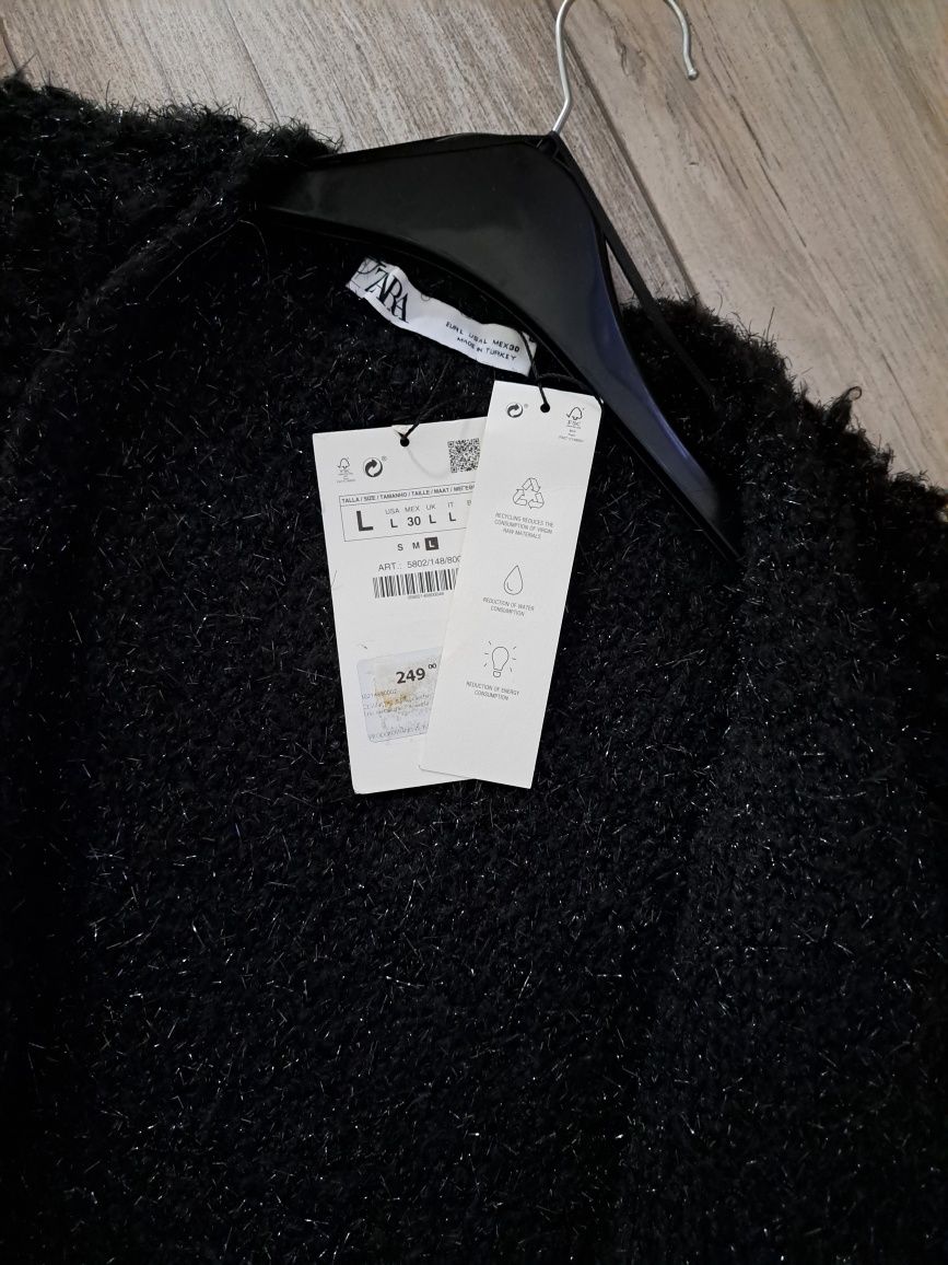 Zara narzutka gruby kardigan  New