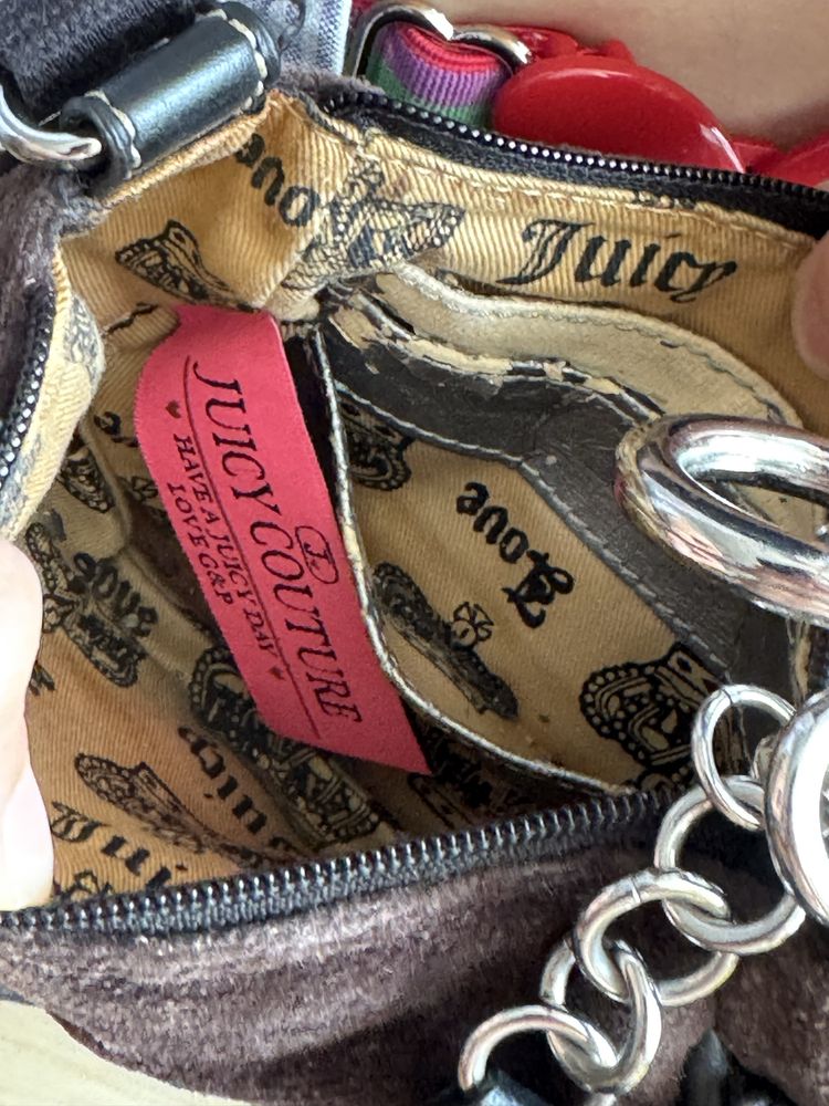 Juicy Couture mini velour handbag torebka bling pluszowa