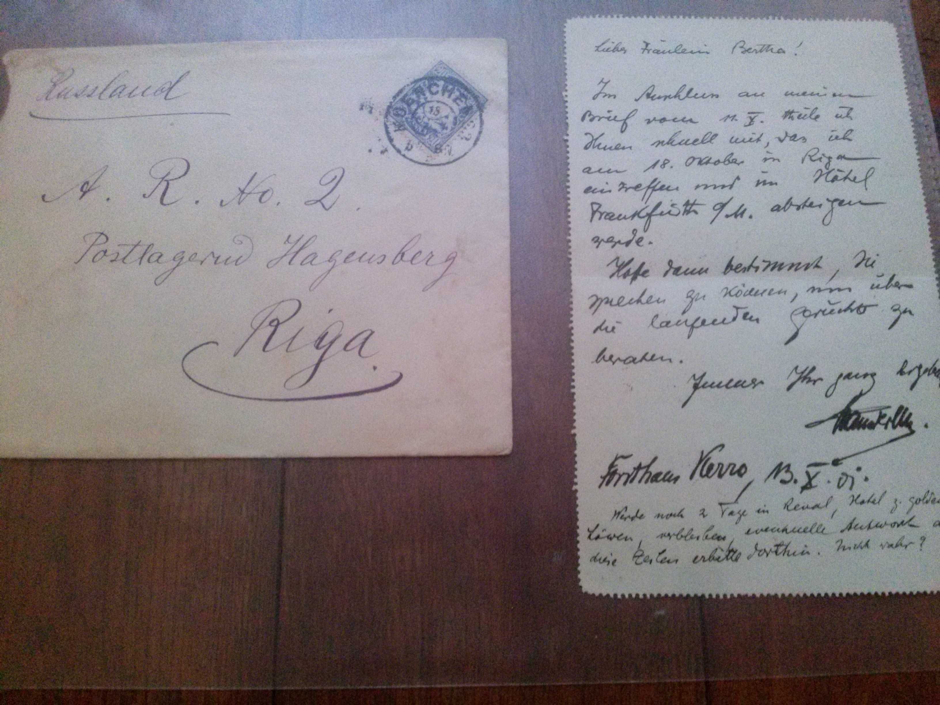 List Korespondencja Niemiecka Bardzo stara 1903 r.