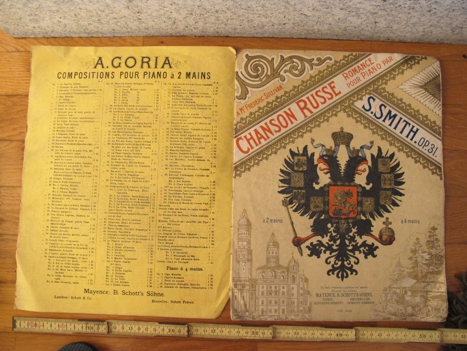 Partitura Musical Romance Piano Antiga - Chanson Russe