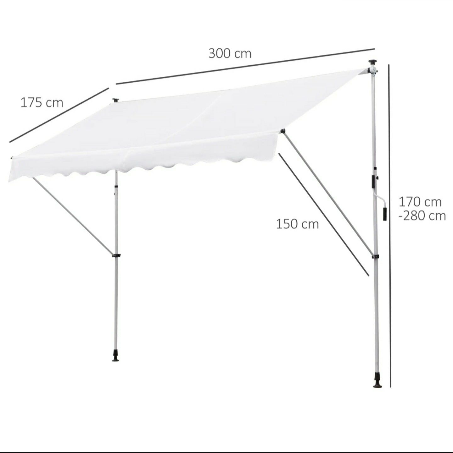 Toldo manual para varanda, terraço