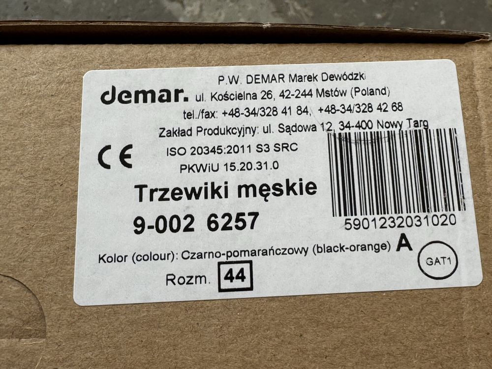 Trzewiki buty ochronne robocze Demar S3 rozmiar 44