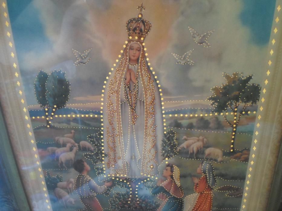 arte sacra quadro da Nossa Sra. de Fatima antigo