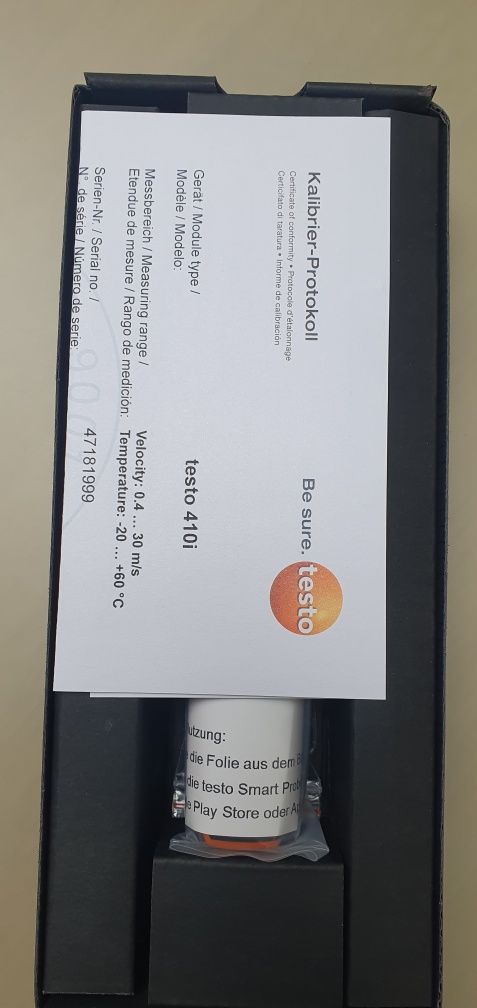 testo 410i - anemometr wiatraczkowy współpracujący ze smartfonem