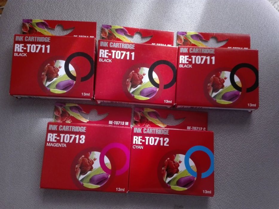 5 x Tinteiros Epson ref. 711/891/2/3/4 Compatíveis
