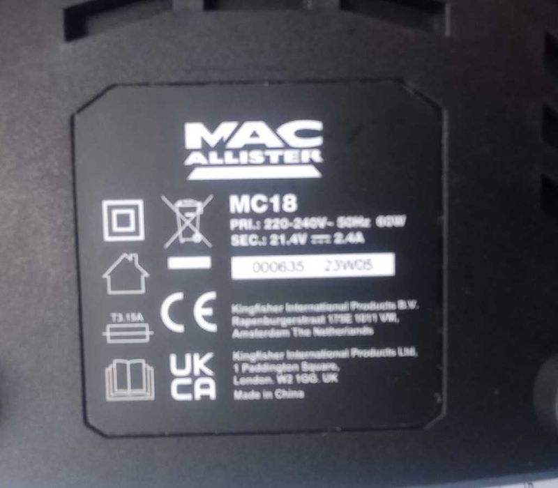 Nowy zestaw Akumulator + ładowarka Macallister Solo 2,0ah