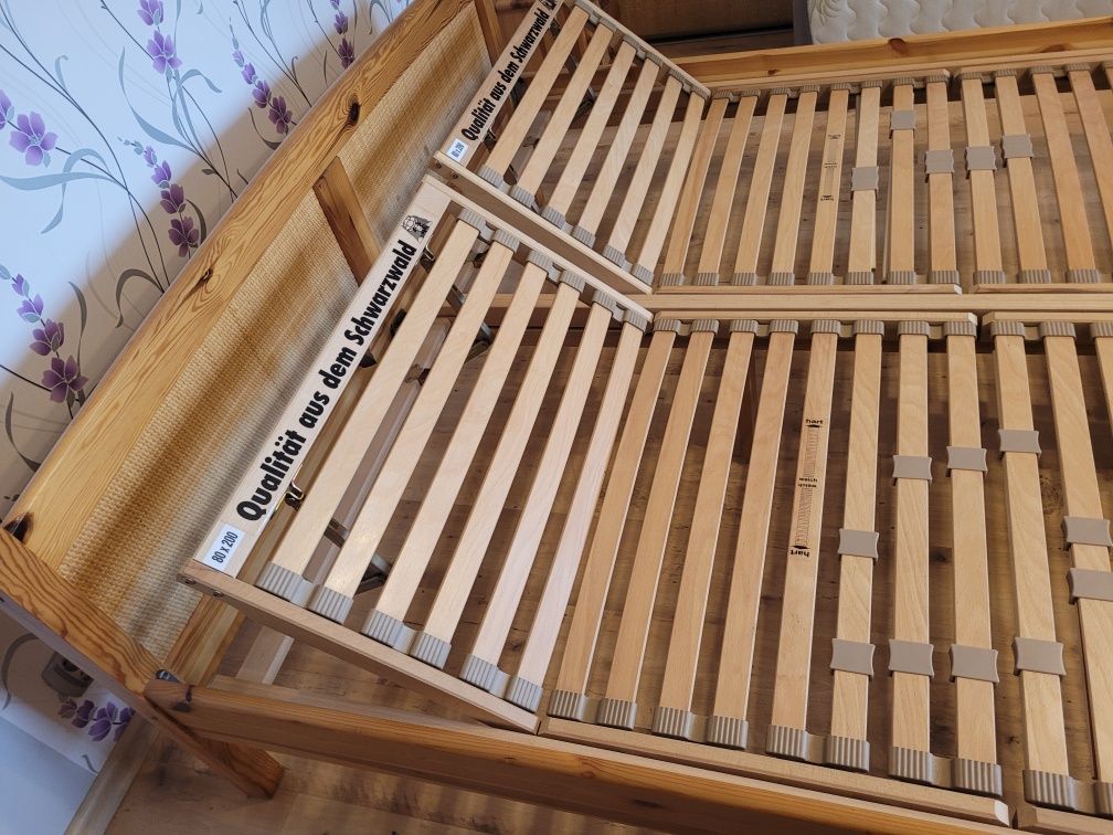 Łóżko 160/200 Drewniane Sosna Ratan Komplet