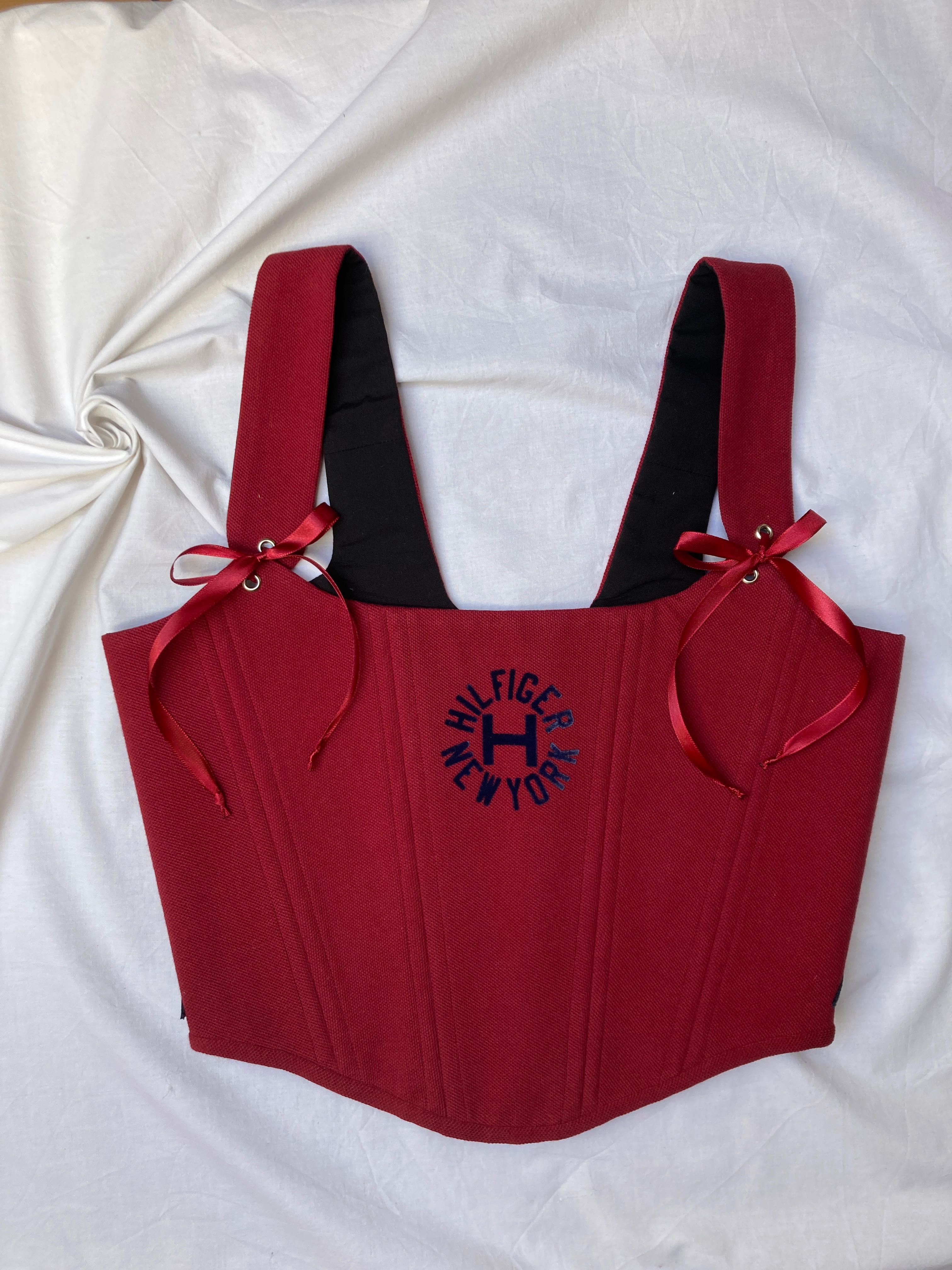 upcycled corset from polo Tommy Hilfiger