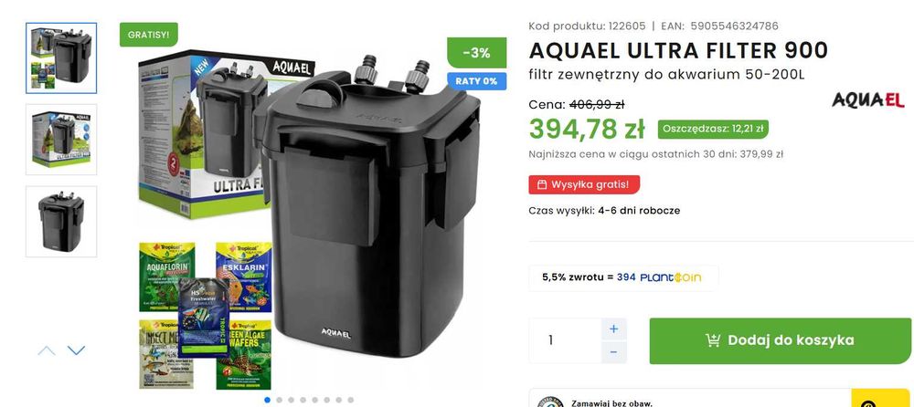 Akwarium 250L oświetlenie stelaż i filtr