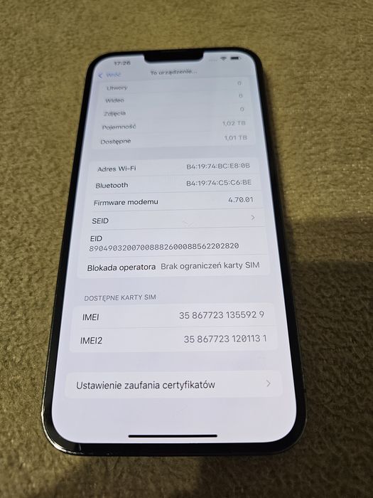 Iphone 13 Pro Max 1TB super stan mega pojemność w pełni sprawny