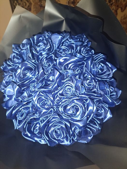 Квіти ручної роботи атласні рози 25 штук