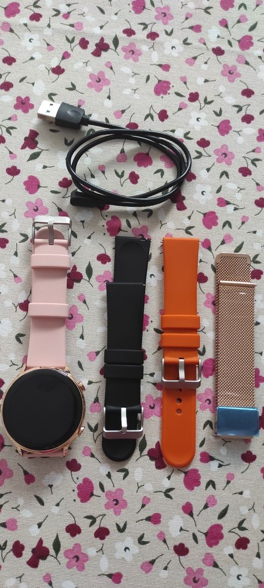 Smartwatch damski zegarek pl menu plus 4 paski