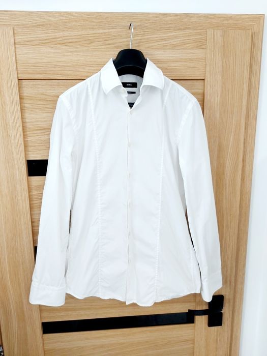Biała bawełniana koszula męska Hugo Boss slim fit roz S /M 38 15