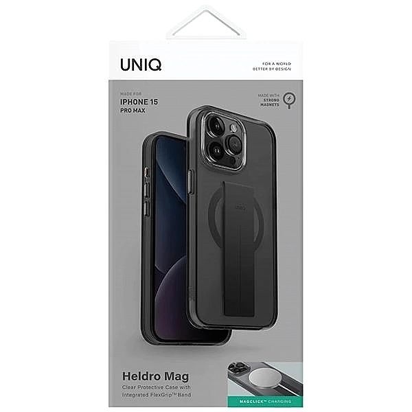 Etui UNIQ Heldro Mag Magclick Charging na iPhone 15 Pro Max - czarne