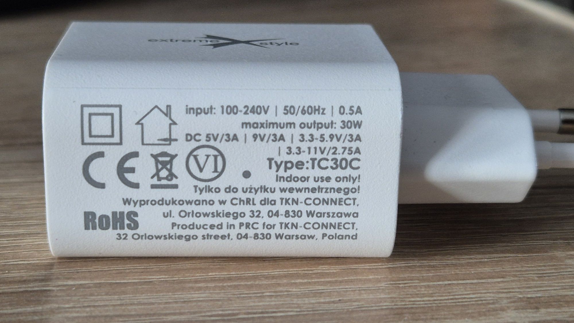 Ładowarka USB C TC30C sieciowa eXtreme PD - 30W