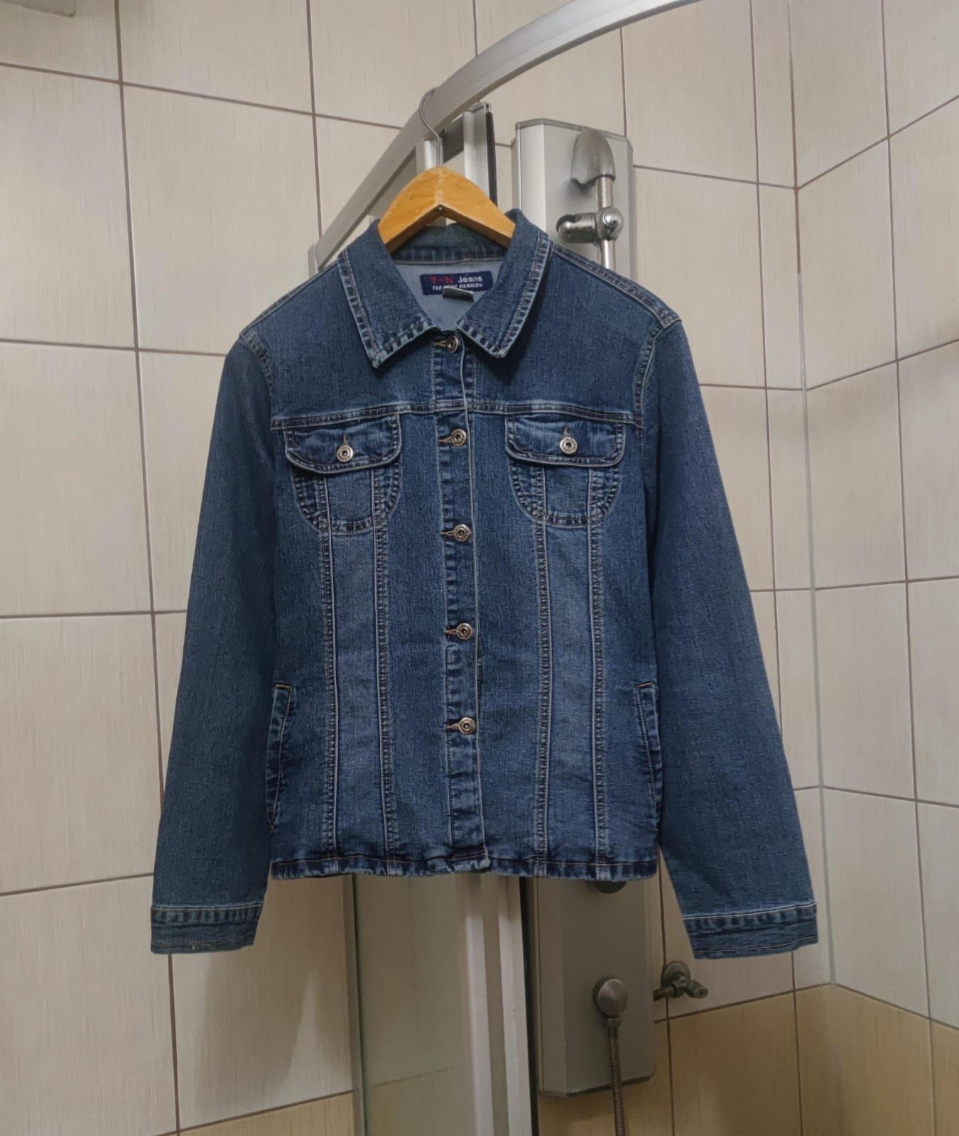 bluza kurtka jeansowa XL vintage ciemna granatowa jeansowa dżinsowa dż