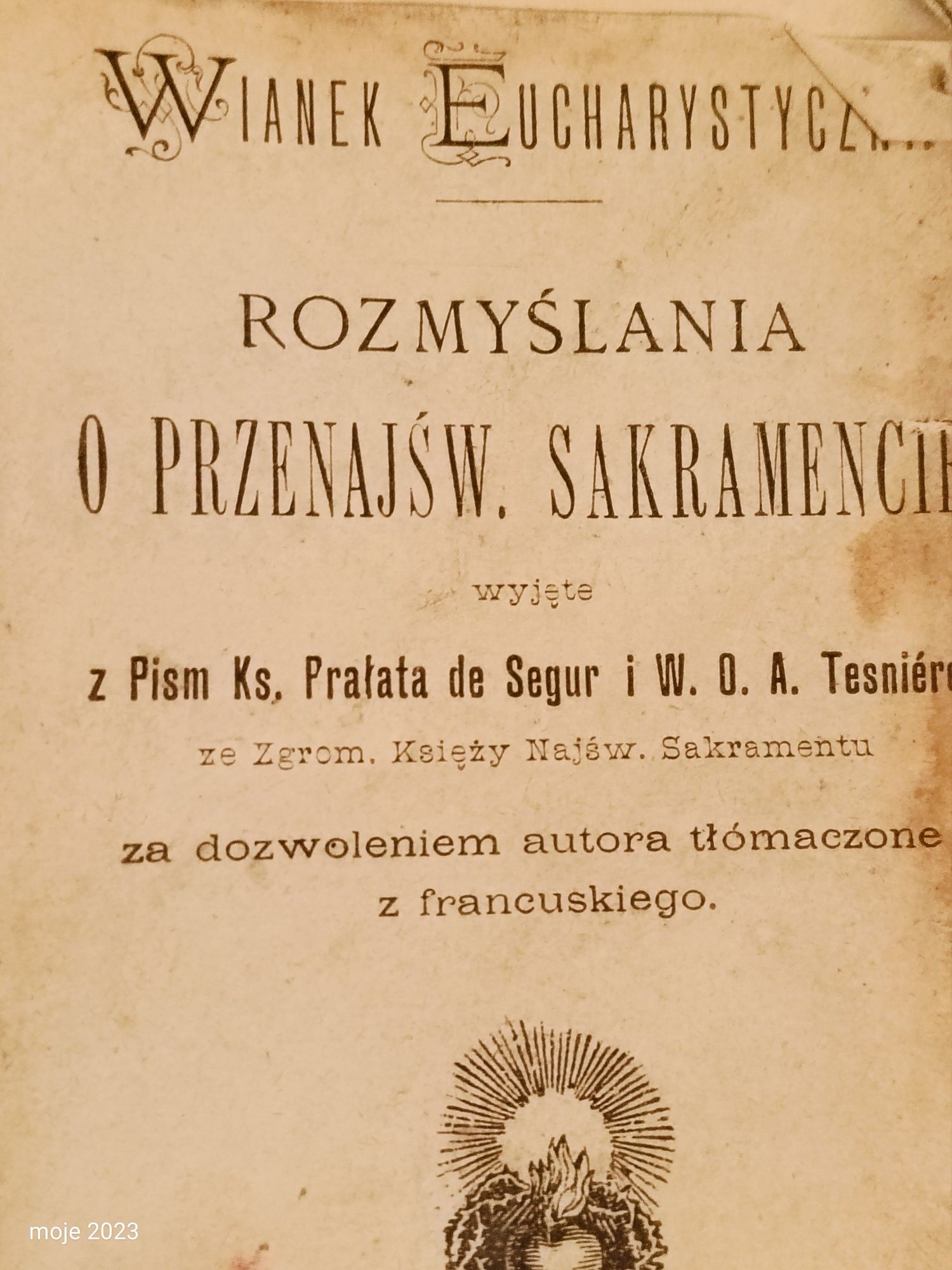 Książeczka o rozmyślania sakramentu