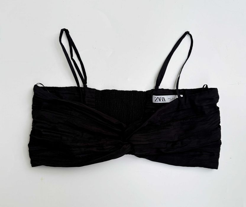 Top Bluzka Czarny Kokarda S 36 Zara
