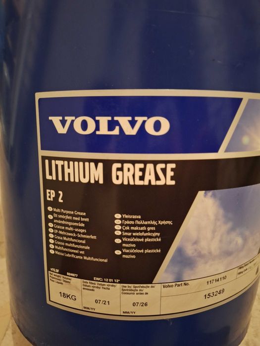 Smar Volvo wielofunkcyjny LITHUM GREASE EP 2 EP2 wiadro 18kg