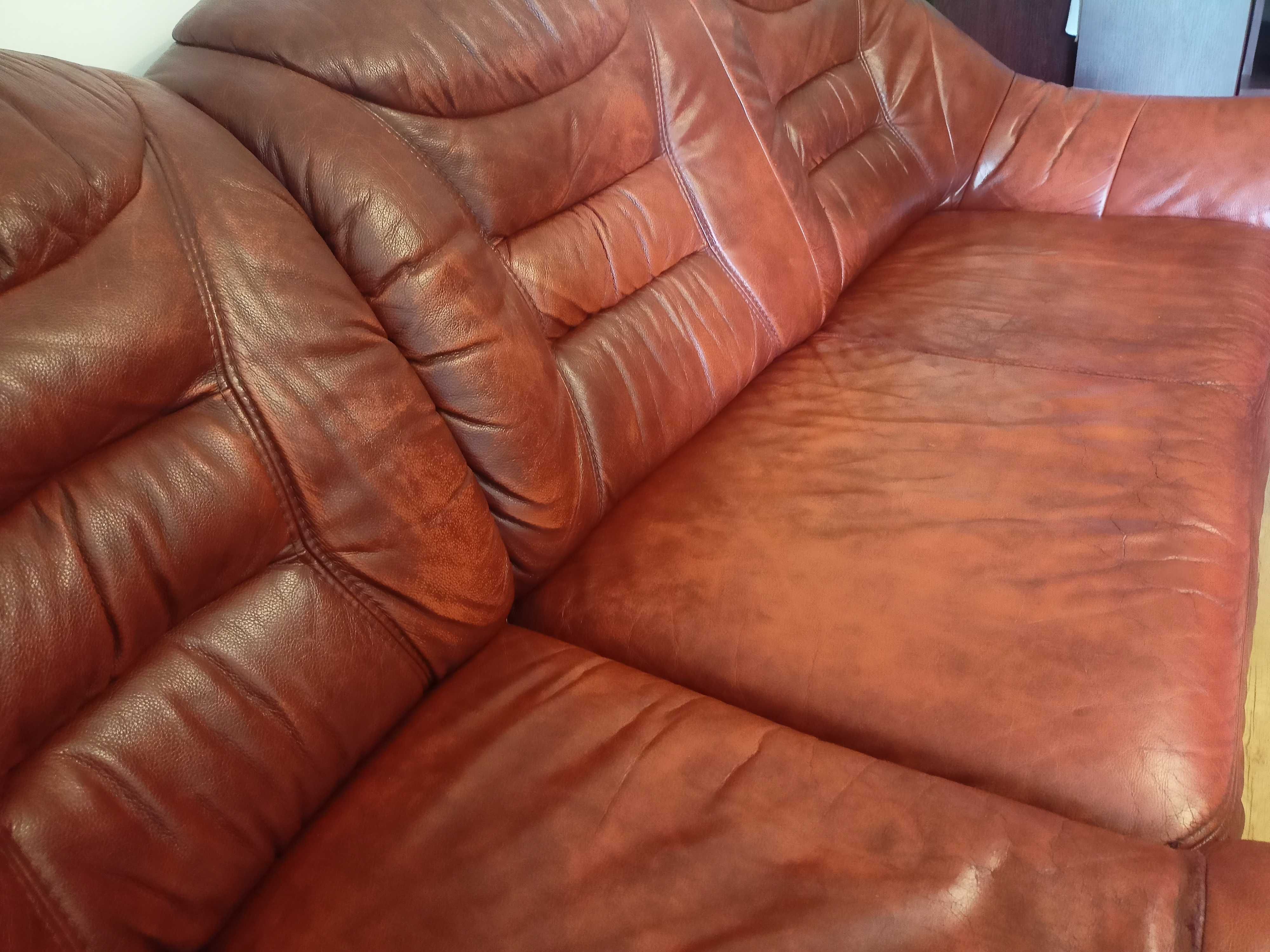 sofa skórzana, narożnik, kanapa / skóra naturalna