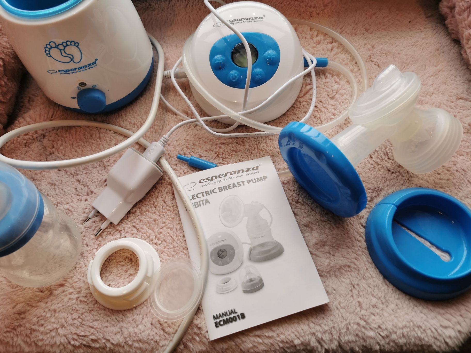 Laktator elektryczny + Podgrzewacz do mleka Esperanza