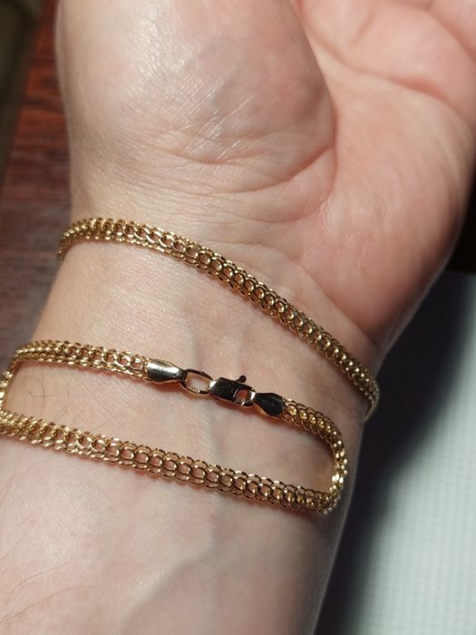 Браслет золотой 585°, плетение(Питон,Венеция).