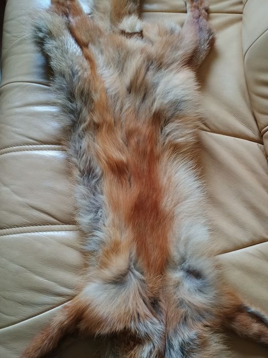 Naturalny szal/kołnierz z futra lisa rudego