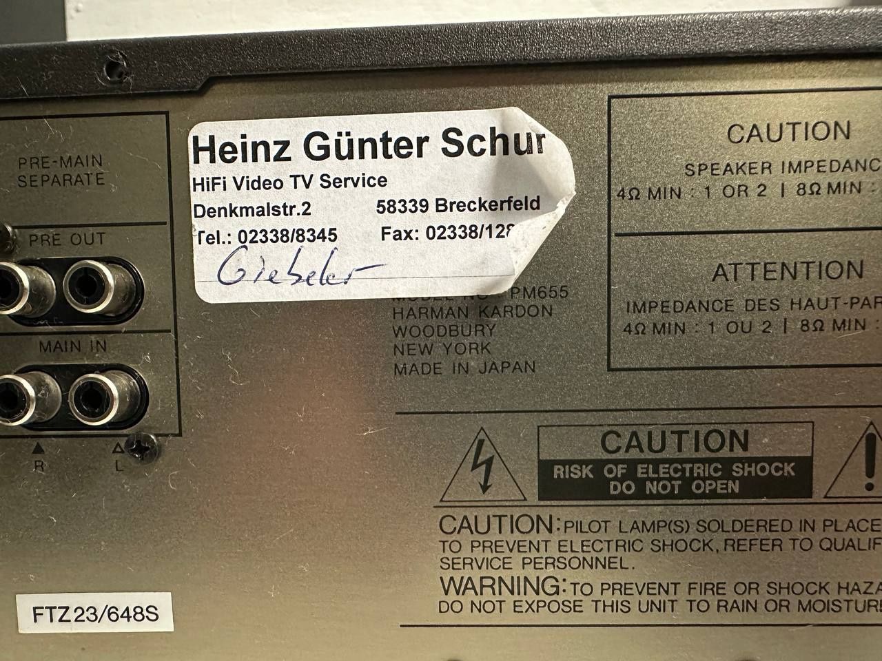 Wzmacniacz stereo Harman Kardon PM 655, 2*100 Watt,  Japan