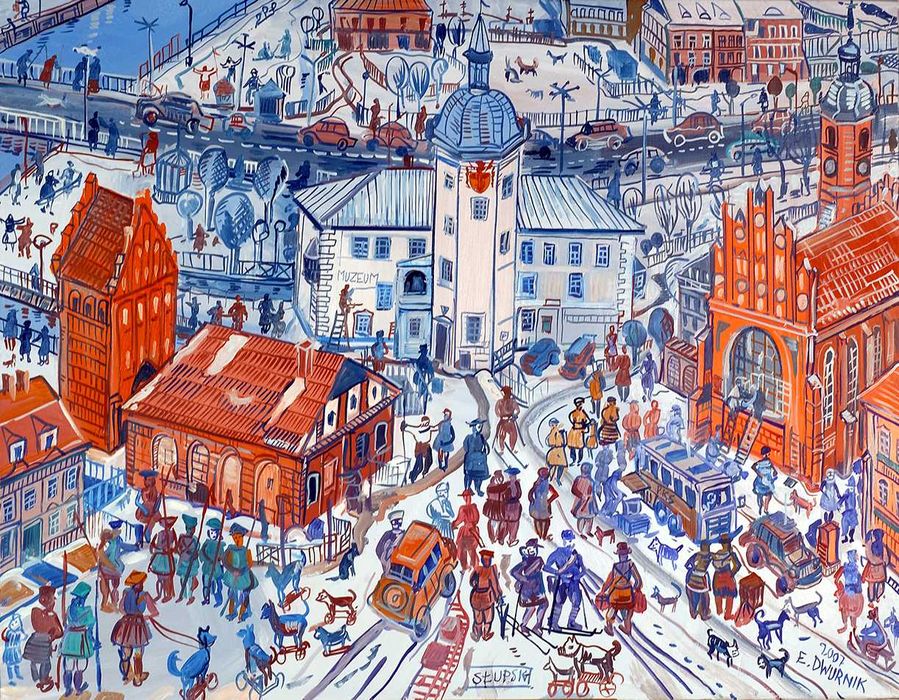 Plakat Edward Dwurnik 500-lecie Zamku Książąt Pomorskich w Słupsku