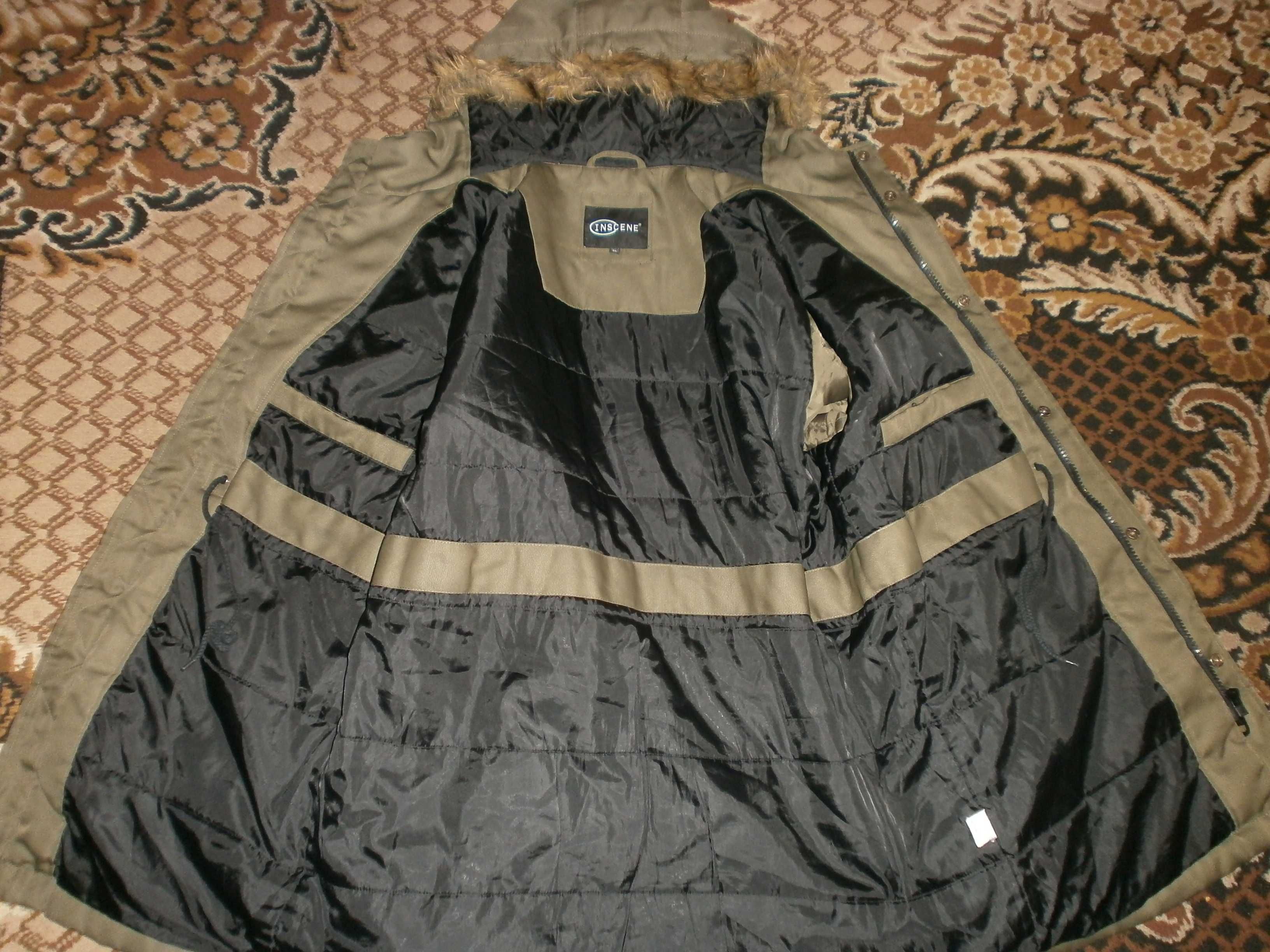 Куртка парка Inscene, олива, разм. XL, наш 54. ПОГ-62 см. Демисезонная