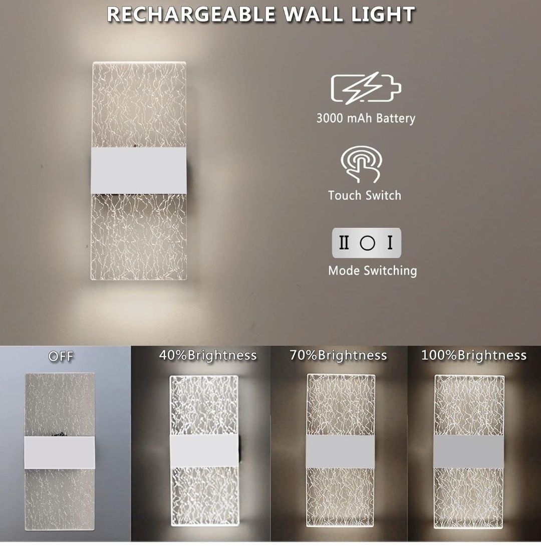 2szt VOMI Bezprzewodowa lampa ścienna LED na baterie