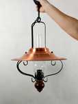 Lampa wisząca imitacja lampy naftowej loft mosiądz