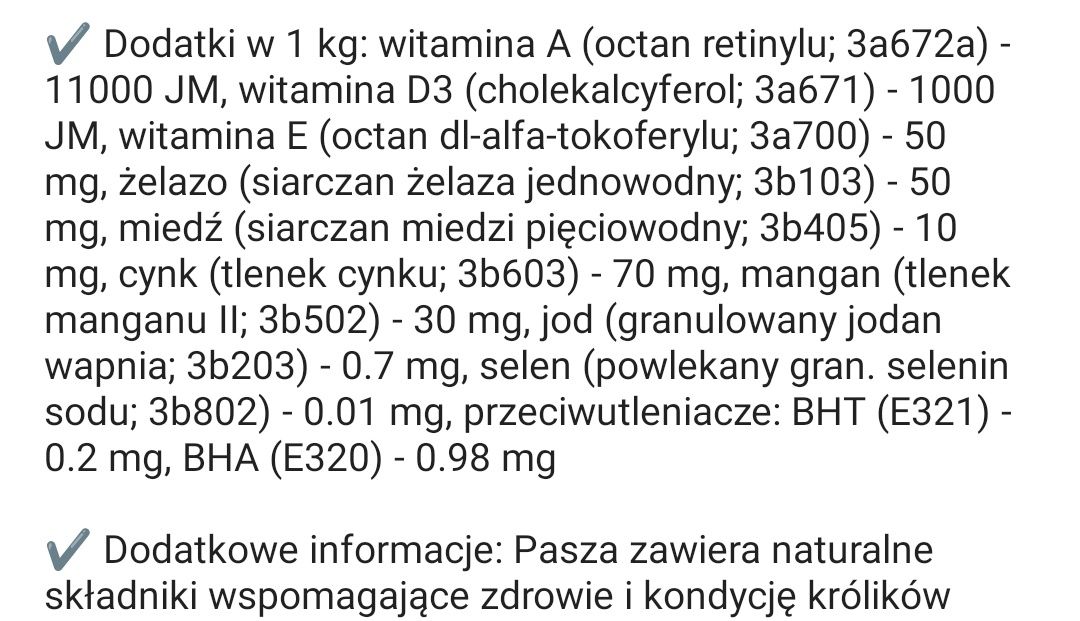 Karma dla królików 250 gram