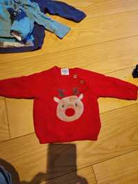 Sweter 62 czerwony renifer Nowy cool club sweterek czerwony