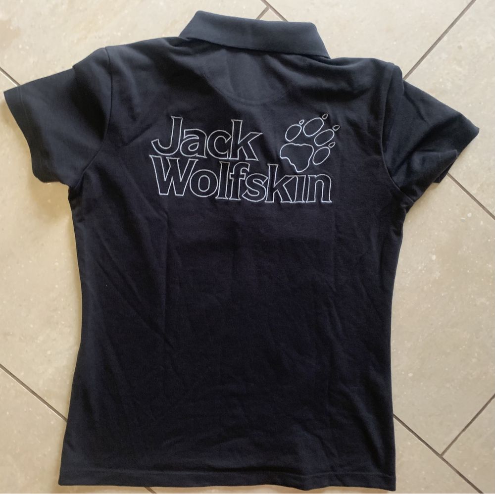 Jack Wolfskin damska grafit koszulka polo r. M/ L bawełna, logowana