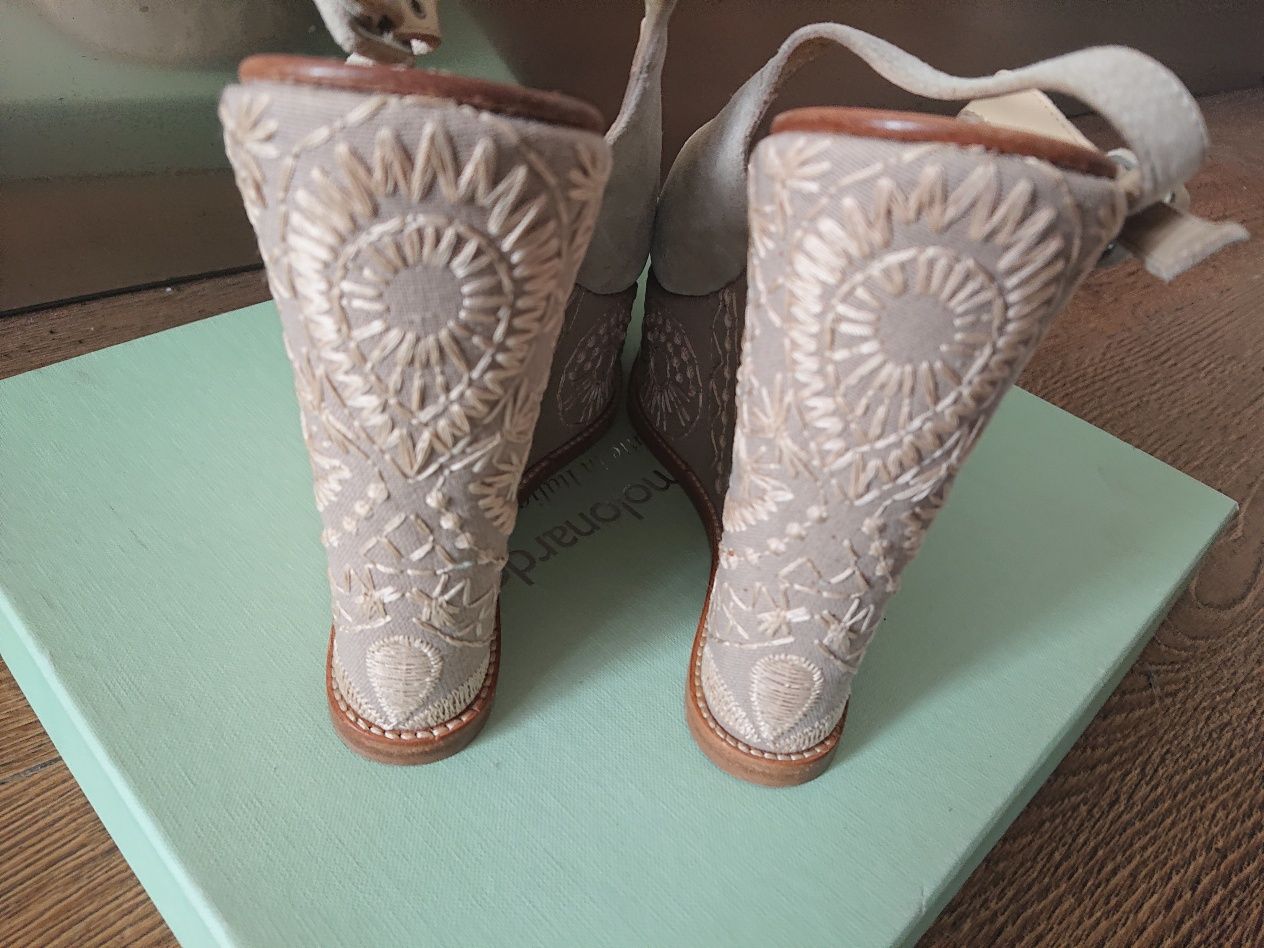 Buty ślubne włoskie Massimolonardo haft i skóra