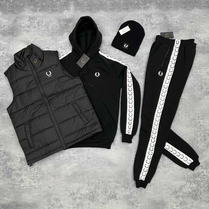Комплект FRED PERRY  фліс (Костюм+Жилетка+Шапка)