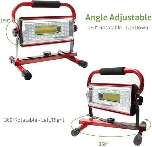 Lampa robocza LED 100W, akumulatorowa, 7000 lm, IP65, stojak
